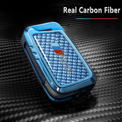 Miniatura 78 de Funda para llavero BMW con llavero, fibra de carbono real, protección de aleación de zinc, compatible con BMW 1 3 4 5 6 7 Series X1 X3 X4 M5 M6 GT3