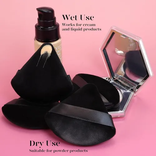 Miniatura 4 de BEAKEY Juego de 2 esponjas de maquillaje patentadas triangulares de 12 piezas y Flat Duo