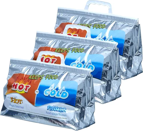 Miniatura 14 de Superio Bolsas aisladas para bebidas frías y calientes para entrega de alimentos, bolsas de compras de comestibles, almacenamiento de alimentos