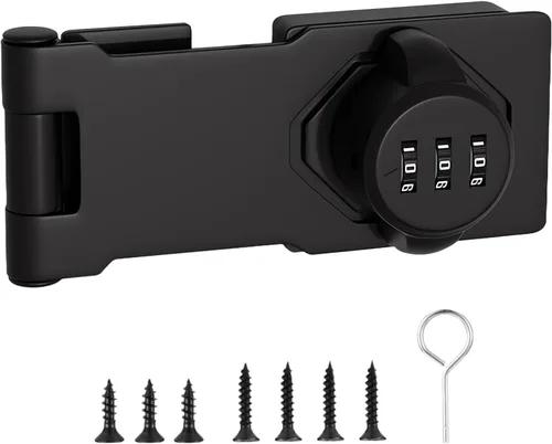 Miniatura 8 de Cerradura de gabinete sin llave de contraseña de 3 dígitos para puerta corrediza con combinación, cerradura para armario deslizante, cerradura