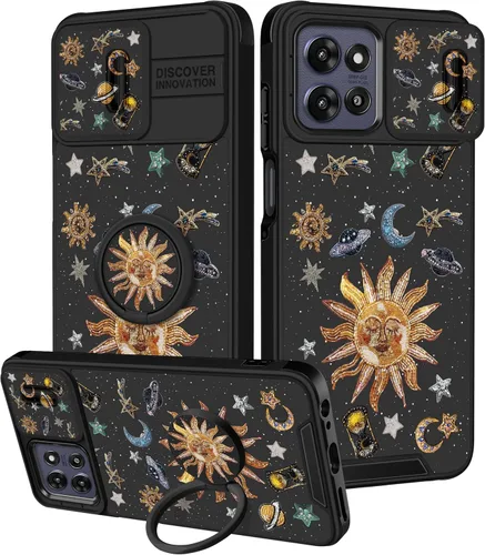 Miniatura 18 de para Moto G 5G 2023 funda - Cubierta de teléfono linda con corazón para mujeres y niñas, diseño único negro con cubierta deslizante para la cámara