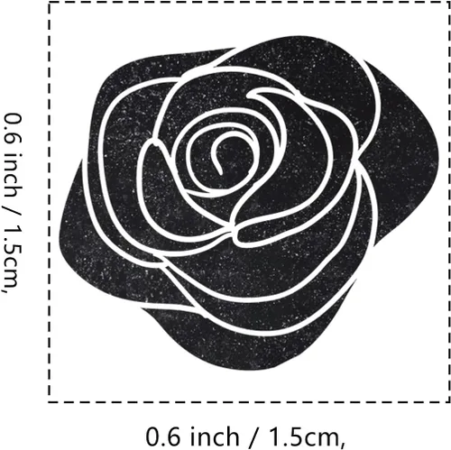 Miniatura 2 de Sello de goma con diseño de flores de rosas, 3/5 pulgadas, pequeño mini sello para álbumes de recortes, planificador de tarjetas