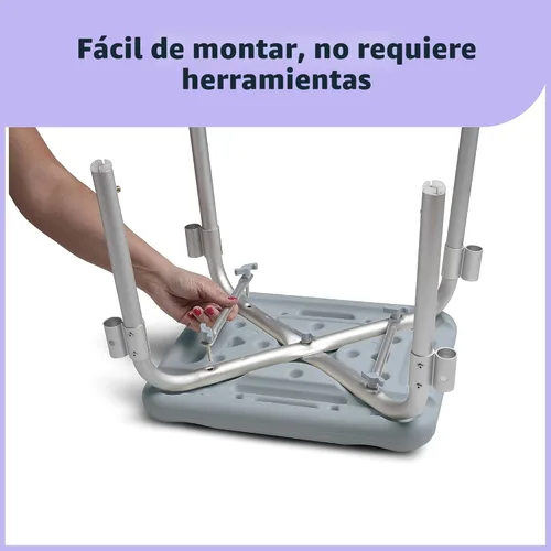 Miniatura 3 de Medline Silla de ducha sin respaldo con brazos, capacidad de 350 libras, banco, taburete, asiento para ancianos, adultos mayores independientes