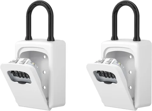 Miniatura 9 de Caja de cerradura portátil para llaves, números claramente visibles, caja de seguridad montada en la pared para llave de casa, capacidad de 5 Negro