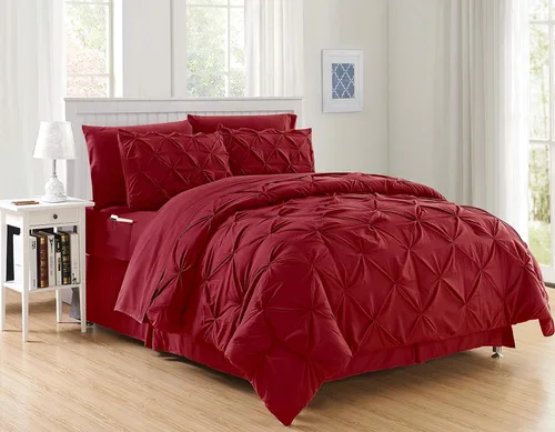 Miniatura 35 de Elegant Comfort Juego de edredón de 6 piezas de lujo, más suave y acogedor, juego completo suave y sedoso que incluye juego de sábanas con bolsillos