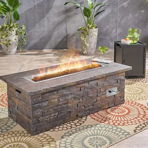 Miniatura 8 de Stanbroil Fogata empotrable de 24 x 8 pulgadas con quemador y todos los accesorios requeridos, repuesto de fogata de gas para exteriores, versión