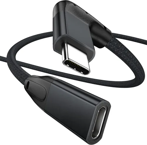 Miniatura 8 de UseBean Cable de extensión USB C en ángulo recto de 0.6 pies, 90 grados USB-C 3.2 Gen 2 20Gbps macho a hembra tipo C 4K cable extensor de video