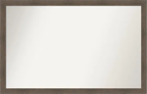 Miniatura 498 de Amanti Art Espejo de pared personalizado no biselado (24 x 27 pulgadas), marco estrecho de nogal chipre - varios tamaños personalizados - Espejo