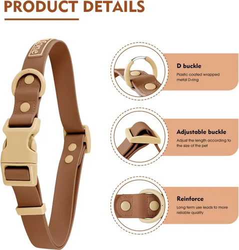 Miniatura 2 de Wolfone - Collar impermeable para perros con hebilla de liberación rápida, collar ajustable lindo para perros, cómodo, resistente, duradero, a Verde