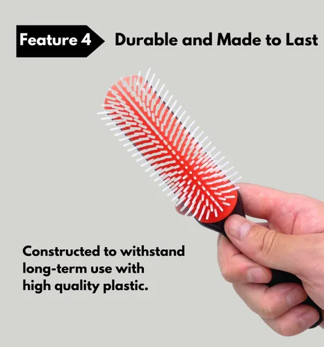 Miniatura 6 de MDSTYLE Cepillo para cabello rizado, grueso, ondulado y enrollado, definición de rizos, desenredante, peinado, secado por soplado, moldeador