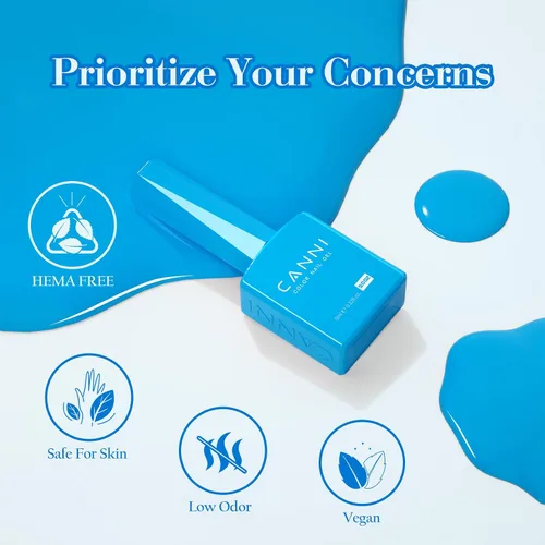 Miniatura 5 de CANNI - Juego de esmalte de uñas en gel azul de 6 colores 9ML Baby Royal Light Blue – Esmalte de uñas en gel inspirado en el océano Acuario