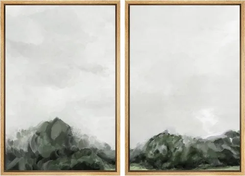 Miniatura 101 de MUDECOR Lienzo enmarcado para pared, bosque brumoso, reflejos, paisaje tranquilo, ilustraciones modernas, arte decorativo, bohemio, tranquilo/zen
