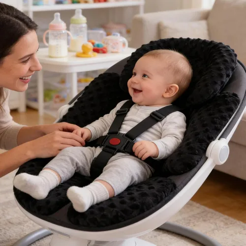 Miniatura 3 de KAKIBLIN Inserto de Asiento de Coche para Bebé, Soporte de Cabeza y Cuerpo para Asiento de Coche para Recién Nacido, Cojín de Asiento de Coche