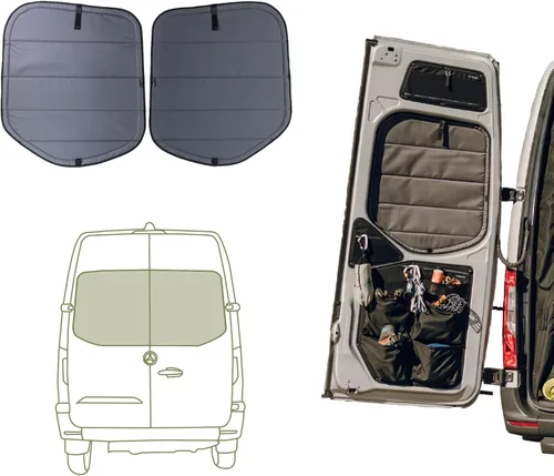Miniatura 22 de VanEssential Cubierta Magnética Aislante para Ventana de Oscurecimiento Total Diseñada para Puerta Corredera Mercedes-Benz NCV3 y VS30 con Marco