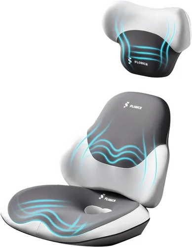 Miniatura 20 de FLORICH Cojín de Asiento con Soporte Lumbar para Silla de Oficina, Soporte de Respaldo Inferior del Automóvil, Almohada Ergonómica para Silla de Gris