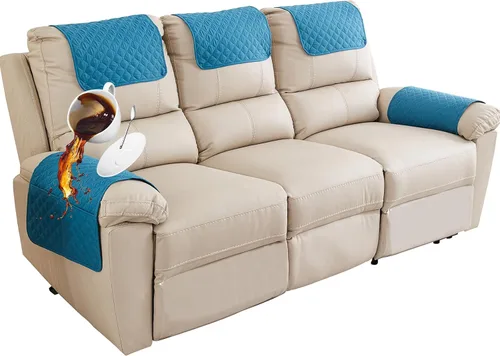 Miniatura 42 de Funda para Reposabrazos de Sofá, Funda para Reposacabezas de Silla Reclinable, Funda de Sillón con Bolsillos, Protector de Muebles Acolchado Beige