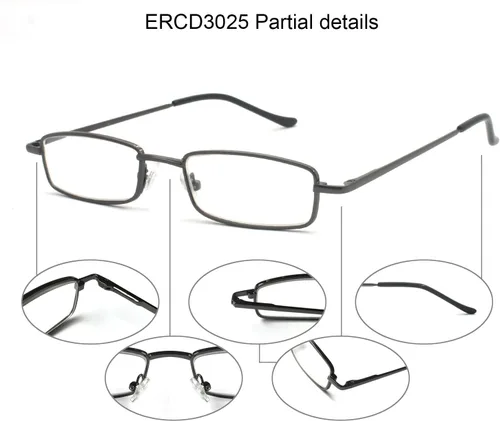 Miniatura 3 de Gafas de lectura de tubo ligero y compacto ultra delgado con estuche de aluminio de clip portátil
