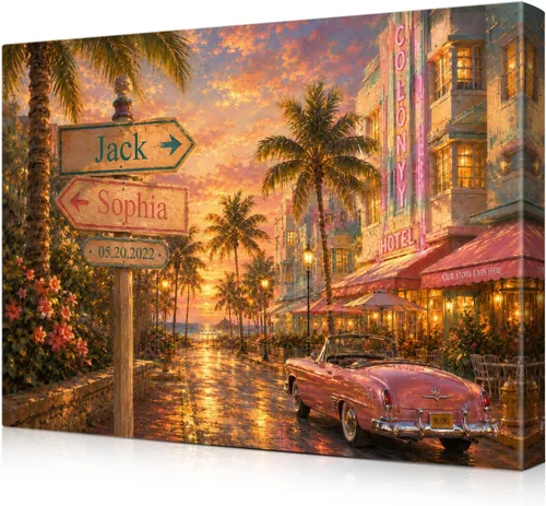 Miniatura 75 de IPIC - Personalized Framed Canvas with Custom Street Sign in Boston Personalized Street Signs with Names, Custom Canvas Print, Boston Sunset
