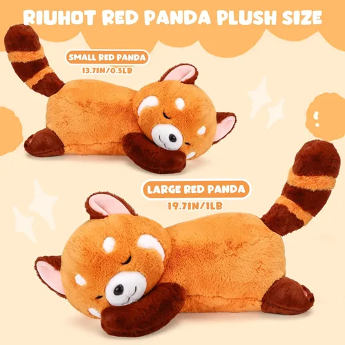 Miniatura 3 de Riuhot Almohada de peluche de panda rojo, bonito juguete de peluche, regalo de Navidad para el día de San Valentín para novias y niños, almohada