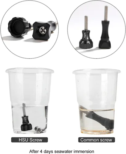 Miniatura 4 de HSU Juego de tornillos de mariposa de aluminio + llave para GoPro Hero 13, 12, 11, 10, 9, 8, 7, 6, 5, 4, 3, AKASO Campark y otras cámaras de acción