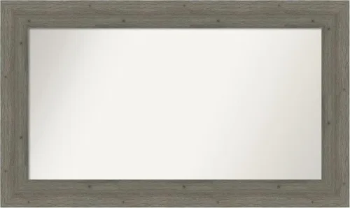 Miniatura 126 de Amanti Art Espejo de baño gris para sobre el fregadero, 27 x 27 pulgadas, espejo de tocador cuadrado gris, marco de madera rústica de campo medio
