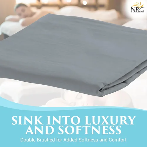 Miniatura 3 de NRG - Sábanas planas de masaje de franela de lujo – Ropa de cama de masaje 100% franela de algodón – 160 GSM, 200 hilos – Algodón suave de doble