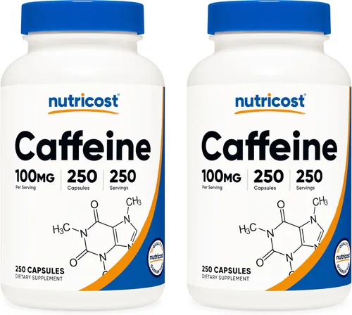 Miniatura 7 de Nutricost Pastillas de cafeína 100 mg por porción, 250 cápsulas