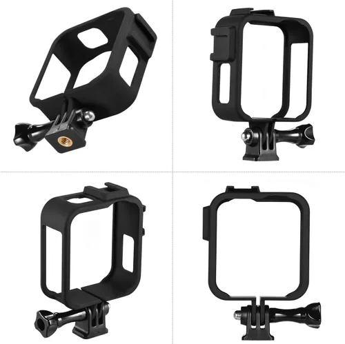 Miniatura 6 de Andoer Funda de cámara de acción para cámara de plástico con marco protector de carcasa de vlog con soportes dobles de zapata fría para cámara