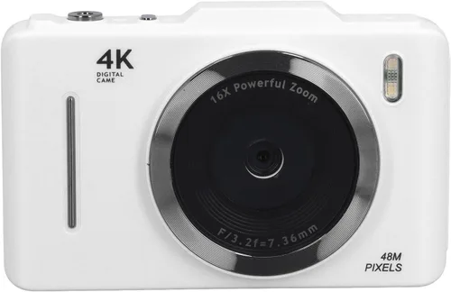 Yunseity Cámara digital 4K, cámaras de pantalla HD de 48 MP de 2.8 pulgadas para fotografía, enfoque automático y antivibraciones, cámara compacta