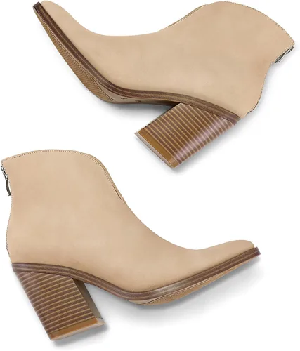 Miniatura 2 de mysoft Women's V Cut Out Ankle Boots Slip On Pointed Toe Chunky Stacked Heel Booties
