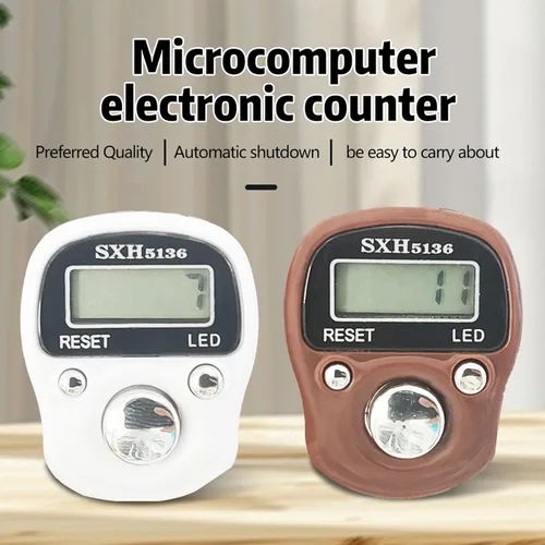 Miniatura 3 de Tasbeeh Tasbih - Paquete de 6 contadores digitales de 5 dígitos con luz LED, anillo de transporte, funda rígida individual para musulmanes, oración