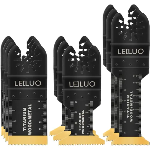 LEILUO – Juego de 10 hojas multiherramienta de titanio para cortar madera, clavos y paneles de yeso; hojas de sierra oscilantes universales con