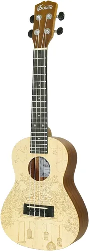 Miniatura 2 de Ukelele de la serie de artistas con parte superior de abeto sólido y parte trasera de caoba y lados kit para principiantes con bolsa de concierto