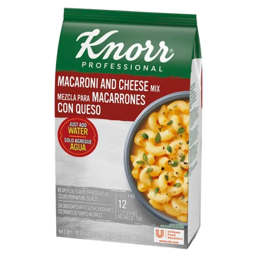 Knorr Professional Sopa del Día Macarrones con Queso Mezcla Vegetariana, 0 g de grasas trans por porción, Solo Agregue Agua, 1 unidad (Paquete de 4)