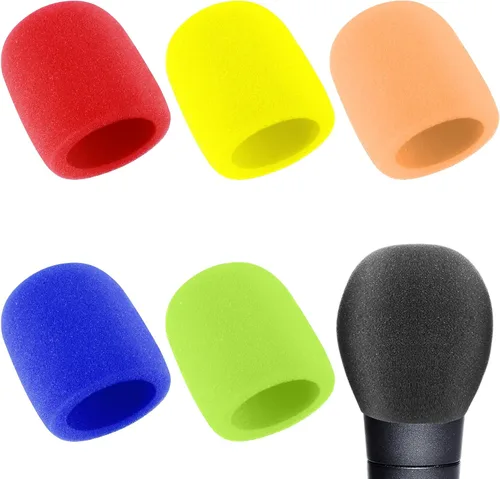 Miniatura 7 de Prasacco Fundas de micrófono de espuma para micrófono, 6 unidades, fundas de micrófono de espuma para micrófono, parabrisas de colores, fundas