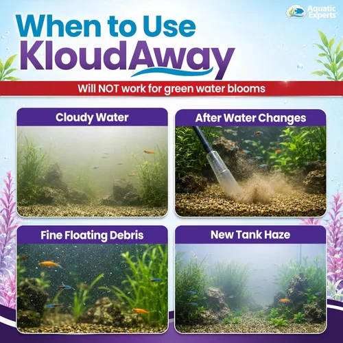 Miniatura 6 de KloudAway Aquarium Water Clarifier – Clears Cloudy Water in Freshwater Fish Tanks, 1 Liter, Made in USA, Aquatic Experts