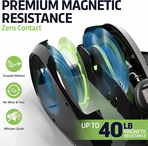 Miniatura 3 de DeskCycle Under Desk Elliptical Machine up to 40 lbs Magnetic Resistance Foot Pedaler, Ultra-Smooth & Silent Seated Leg Exerciser, Heavy Duty Negro