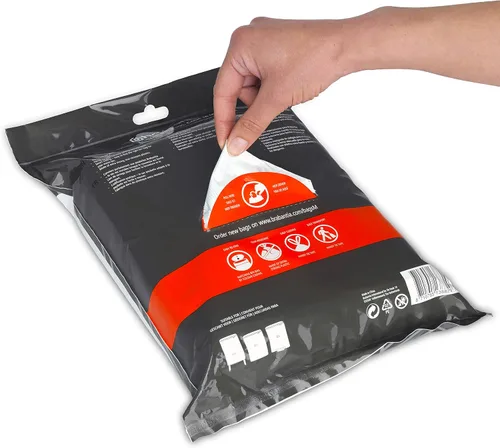 Miniatura 3 de Bolsas de basura Brabantia PerfectFit (Tamaño M/16 Gal) Bolsas gruesas de plástico para caneca de basura con asas de cordón (40 bolsas)
