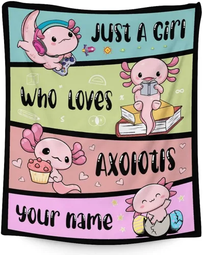 Miniatura 10 de Axolotl - Manta para niñas, tamaño de regazo de 30 x 40 pulgadas, suave, mullida, acogedora, para regalo, manta colorida y bonita para sofá, sala