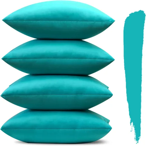 Miniatura 8 de OTOSTAR Juego de 4 fundas de almohada decorativas de terciopelo suave sólido, fundas de cojín cuadradas de lujo para sofá, automóvil, patio, Verde