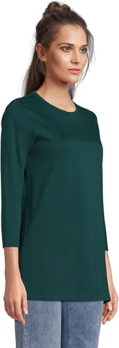 Miniatura 3 de Lands' End Túnica alta de algodón Supima con cuello redondo y manga 34 para mujer