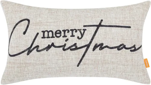 Miniatura 12 de Funda de almohada decorativa de Navidad de 12 x 20 pulgadas, funda de almohada lumbar de poliéster de Navidad, funda de cojín de granja para sofá