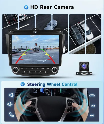 Miniatura 7 de Para Honda Accord 7ª 2003 2004 2005 2006 2007 Estéreo de coche Android con Carplay inalámbrico/Android Auto Pantalla táctil de 10.1" Autoradio