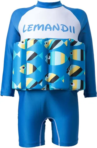 Miniatura 22 de Traje de baño de una pieza para bebés y niños con protección solar UPF 50+ para playa, piscina y juegos de verano para niños y niñas Dinosaurio azul