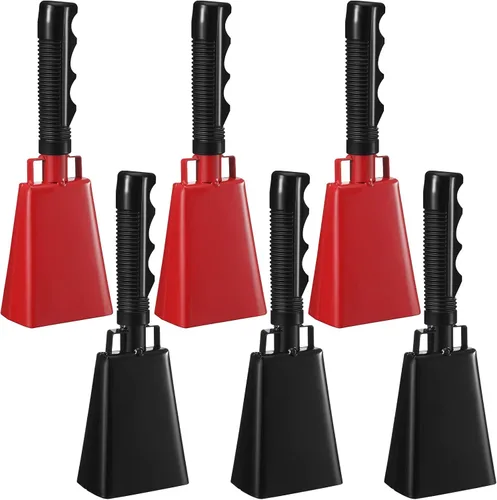 Miniatura 11 de 6 Pcs 10 Inch Cowbell with Handle Cheering Bell for Sports Events Large Noise Makers Cow bells Loud Cowbell Bulk for Football Games Party Chimes