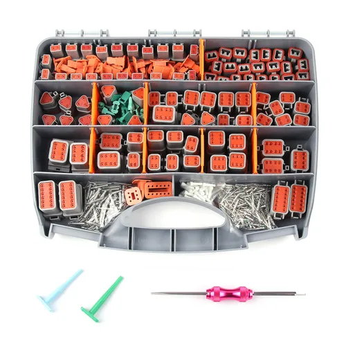 Miniatura 9 de Kit de 504 piezas de conectores Deutsch con herramienta de engarce, conectores DT de 2/3/4/6/8/12 pines con herramienta de extracción, contactos