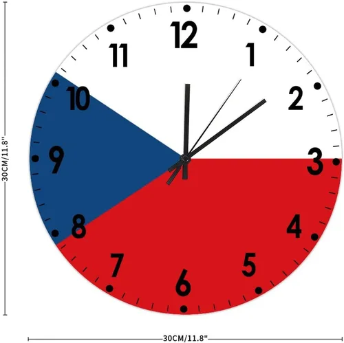 Miniatura 876 de Cheyan Reloj de pared con bandera de Canadá de 12 pulgadas, silencioso, sin tictac, de PVC, funciona con pilas, reloj redondo decorativo, regalo