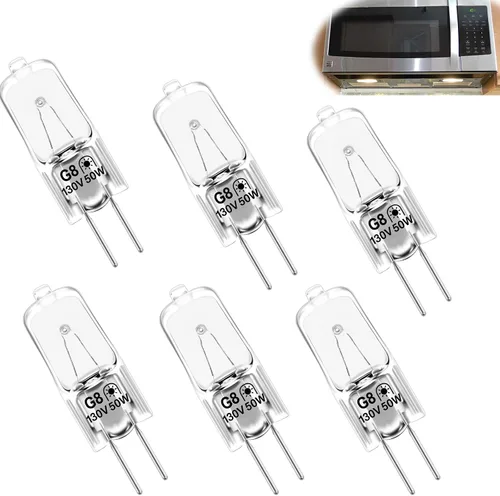 Miniatura 10 de Bombilla LED de vidrio G8 para microondas equivalente a 50 W, 130 V, 5 W, 500 lm, luz blanca diurna, compatible con campana de microondas GE Samsung