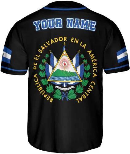 Miniatura 3 de Camiseta personalizada de béisbol de El Salvador, camiseta de orgullo de la bandera de El Salvador, camiseta salvadoreña, camiseta de El Salvadoreña