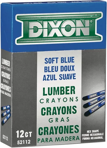 Miniatura 3 de Dixon Crayones industriales para marcado de madera, 4.5 pulgadas x 1/2 pulgadas, hexagonal, azul suave, paquete de 12 (52112)